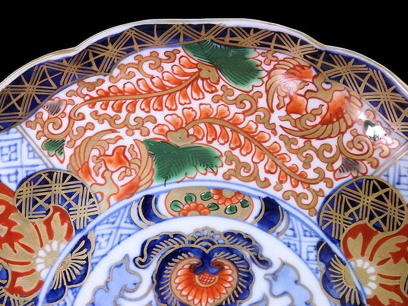 古伊万里　金襴手　金羊歯に鳳凰の図　7寸皿　E069AS-CPt