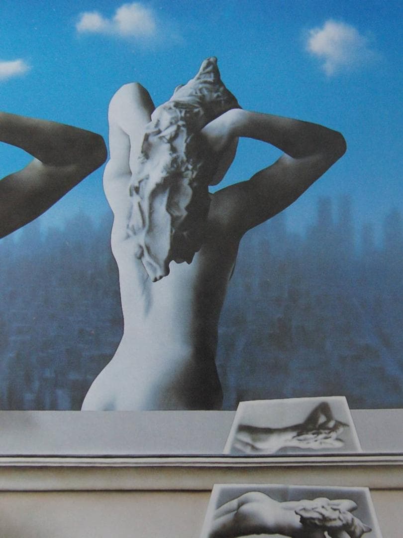 森秀雄、【偽りの青空-マグリットの鏡】、希少な額装用画集より