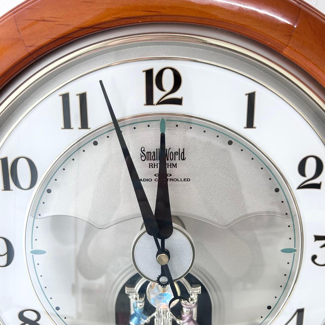 リズム時計 スモールワールド 電波時計 からくり時計PURETE