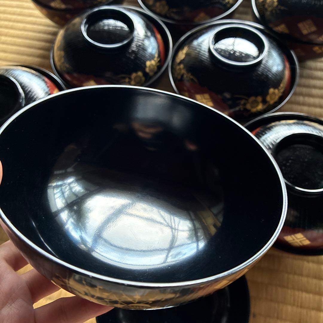 茶懐石 木目煮物椀 (黒 正法寺) 10客