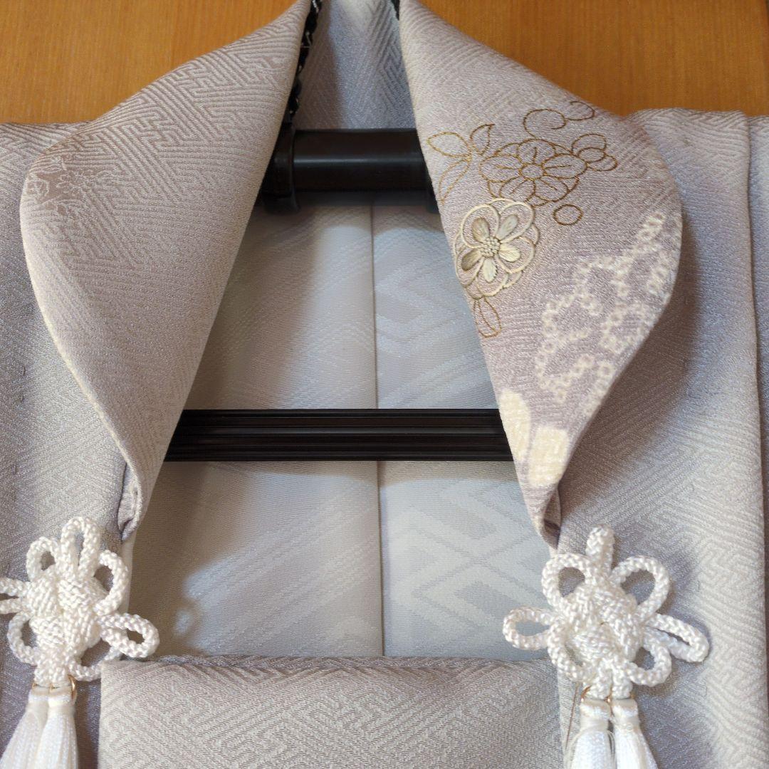 七五三３歳男の子正絹柄入り手縫いの被布（中綿無し）