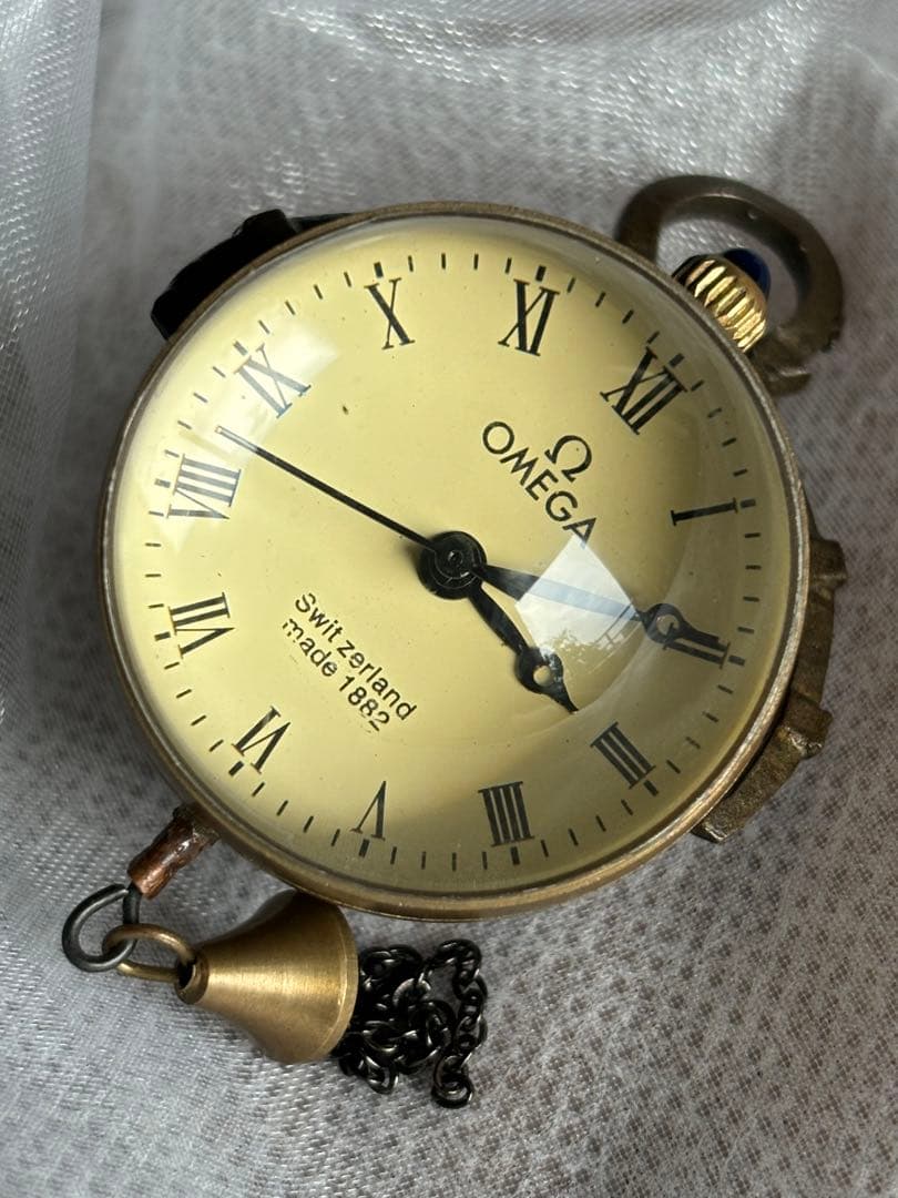 OMEGA オメガ 手巻き アンティーク 球体時計 クリスタル 置時計 稼動品