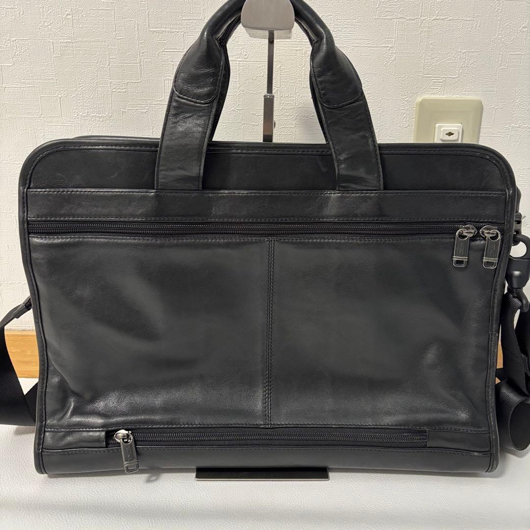TUMI ビジネスバッグ 本革 レザー 2way 保存袋 ショルダー ブラック