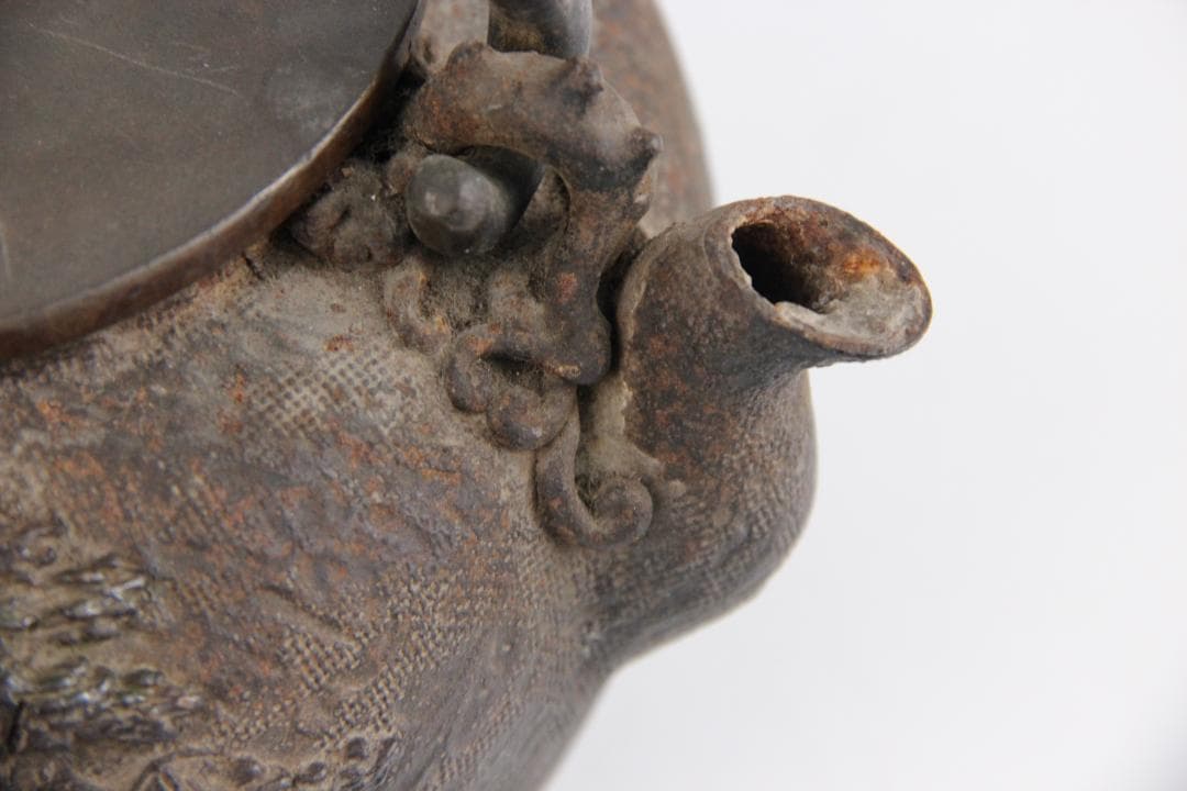 亀文堂 銀象嵌提手 梅図提手 月下湖景 琵琶湖