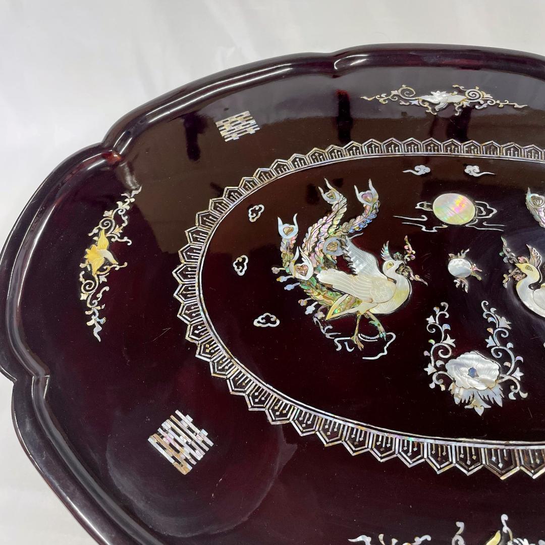 韓国伝統工芸 螺鈿細工 貝殻細工 ローテーブル 座卓 折り畳み DN-B0080