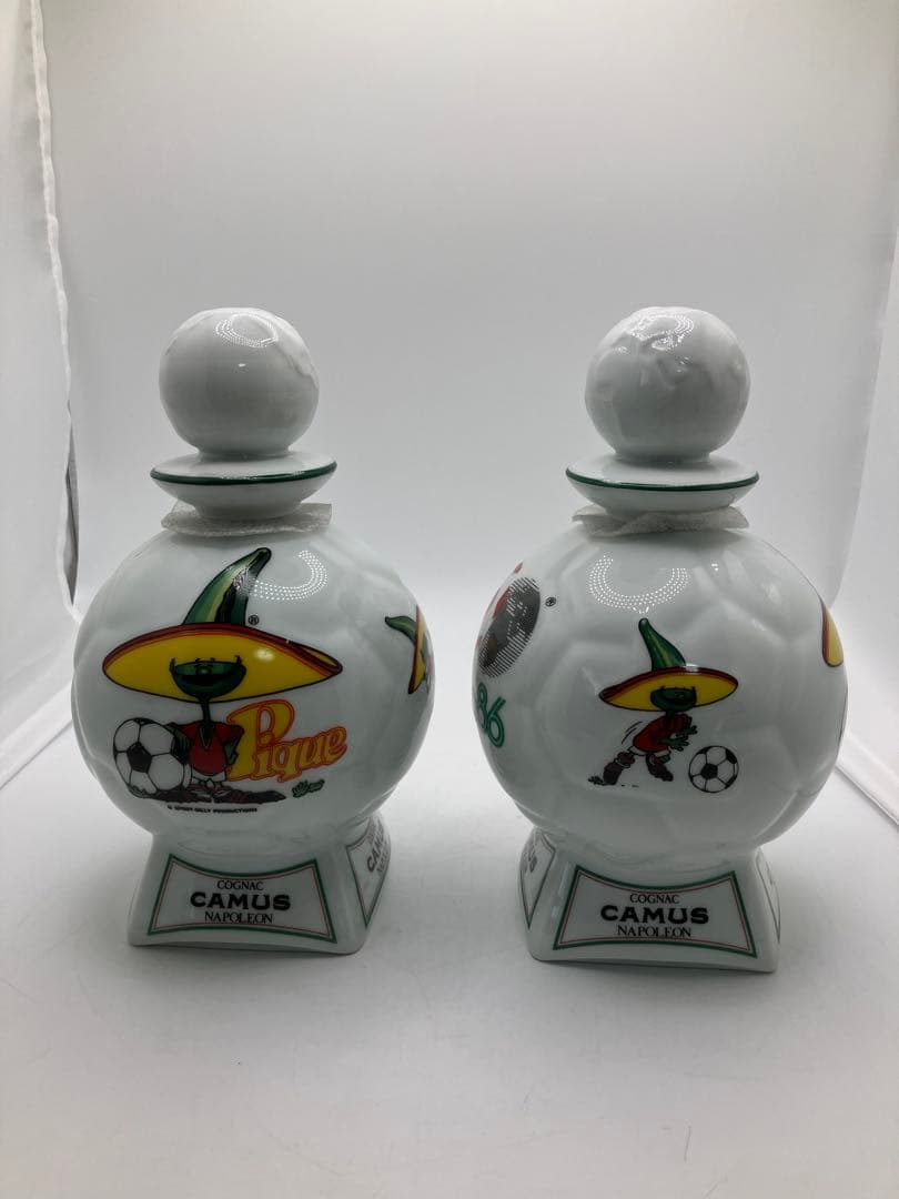 未開栓】CAMUS メキシコ86 サッカー陶器ボトル 2本セット