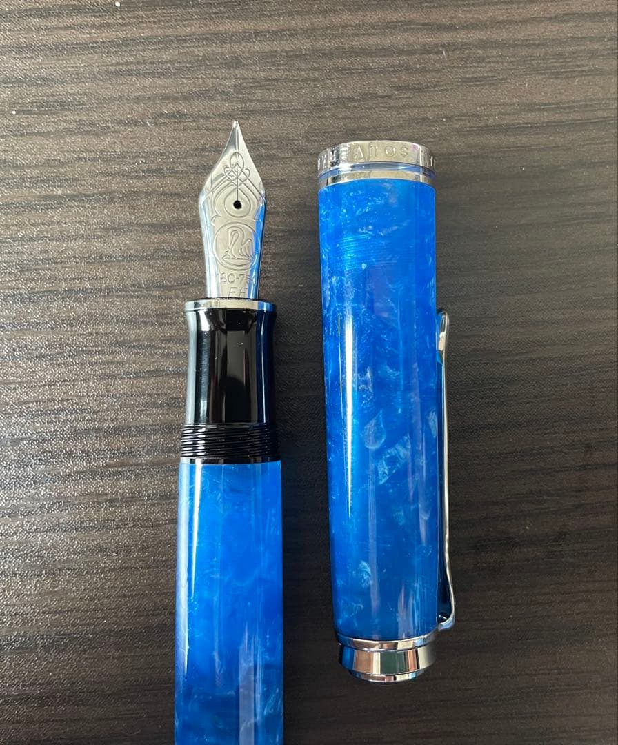 新品】ペリカン 万年筆 M805 ヴァイブラントブルー EFニブ