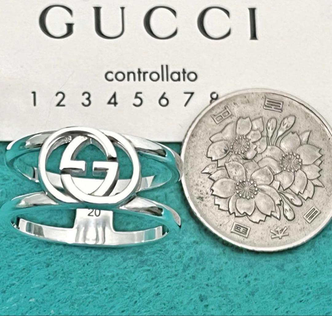 極美品‼️GUCCI 指輪　インターロッキングワイドリング　19号
