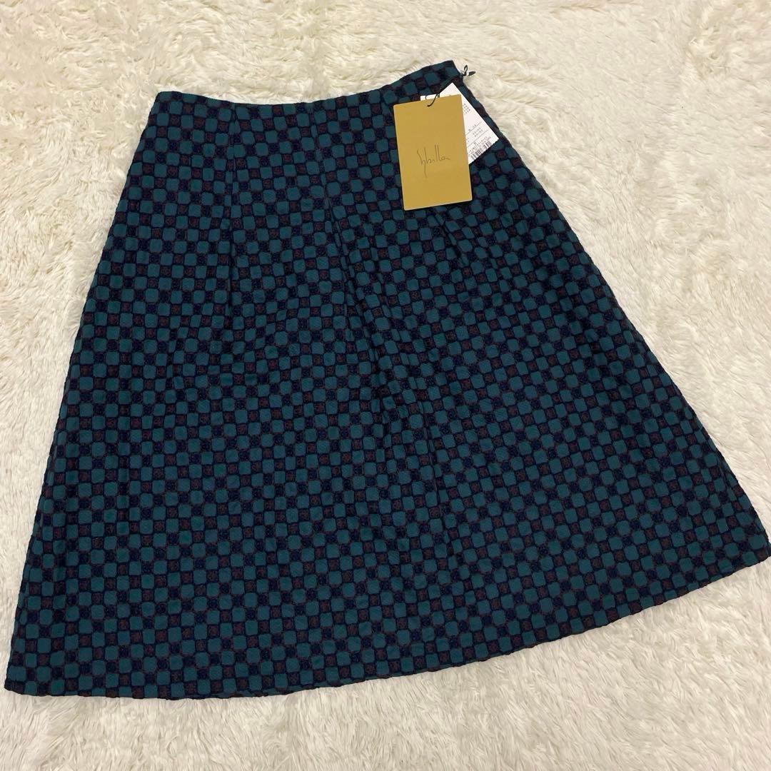 【新品タグ付き】Sybilla ジャガード織高級感エレガントフレアスカート