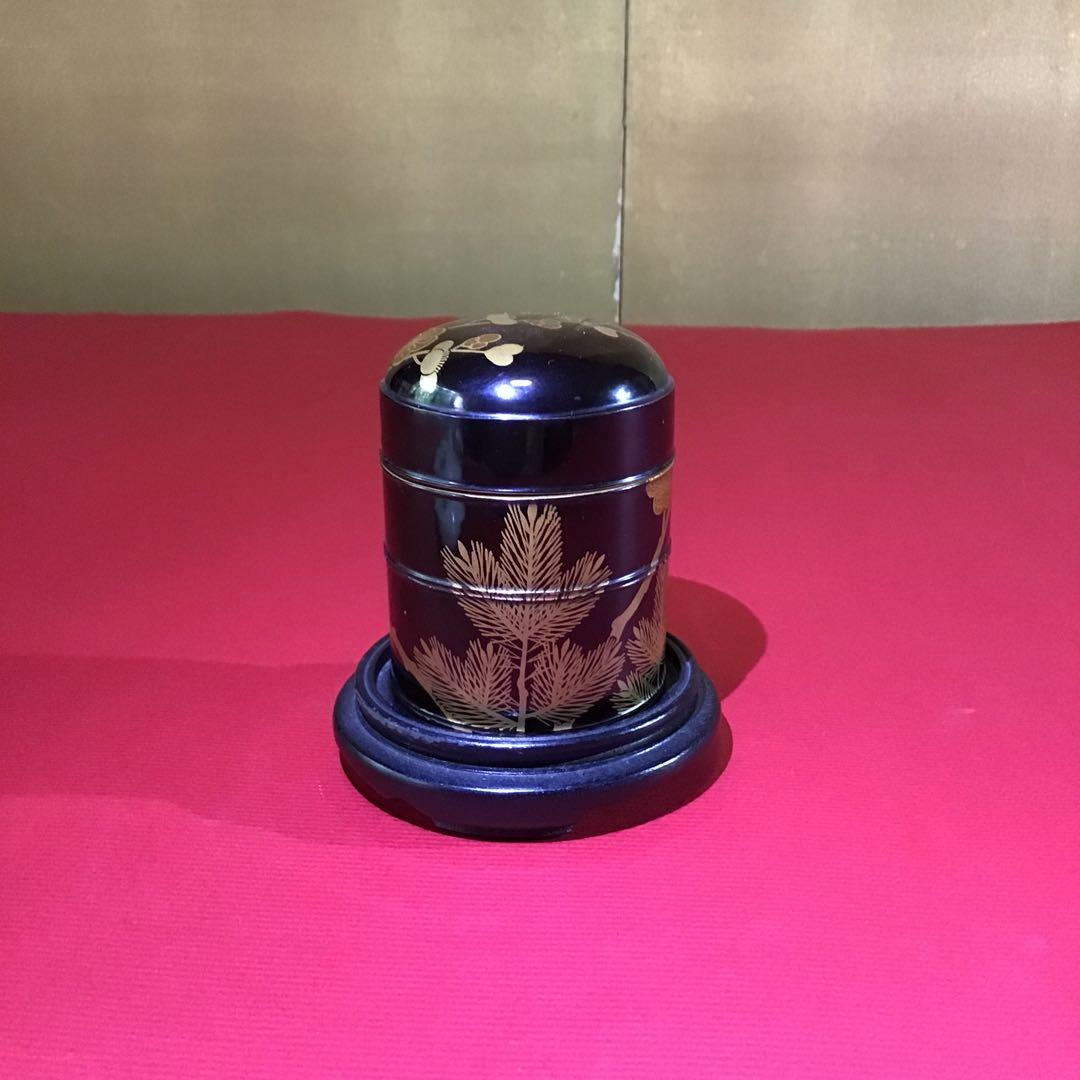 蒔絵　青松梅図　棗