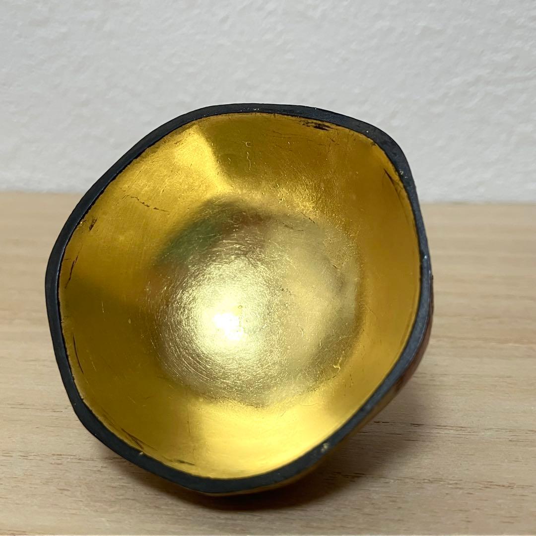 柘榴香合【茶道具/乾漆/金箔/ざくろ/骨董品/古美術/工芸品】