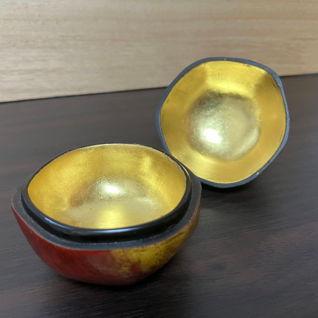 柘榴香合【茶道具/乾漆/金箔/ざくろ/骨董品/古美術/工芸品】