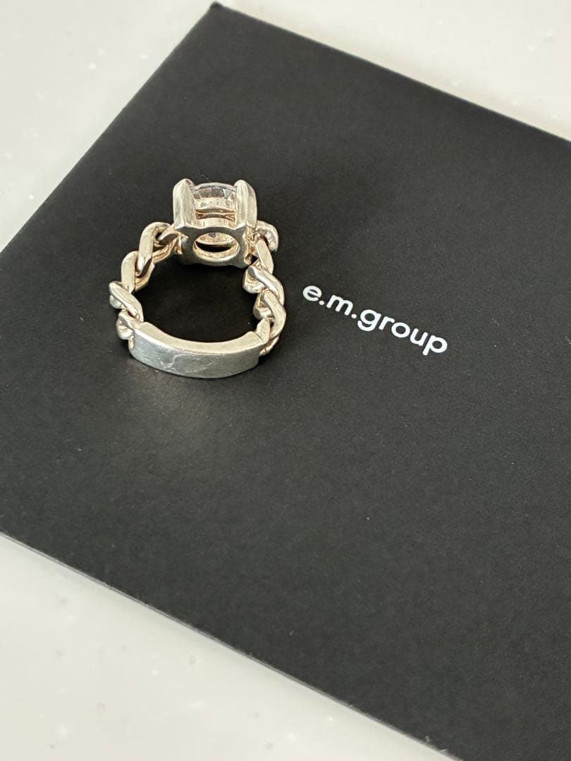 e.m. ジルコニアチェーンリング 13号 silver925 クリア