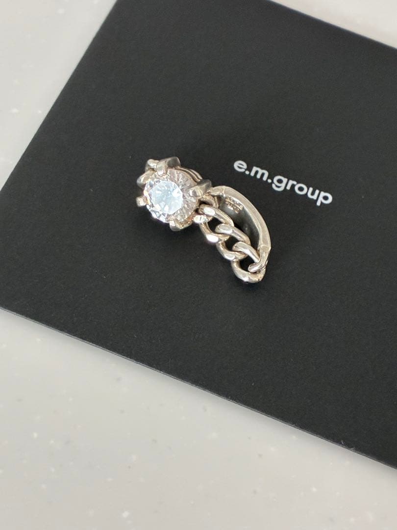 e.m. ジルコニアチェーンリング 13号 silver925 クリア