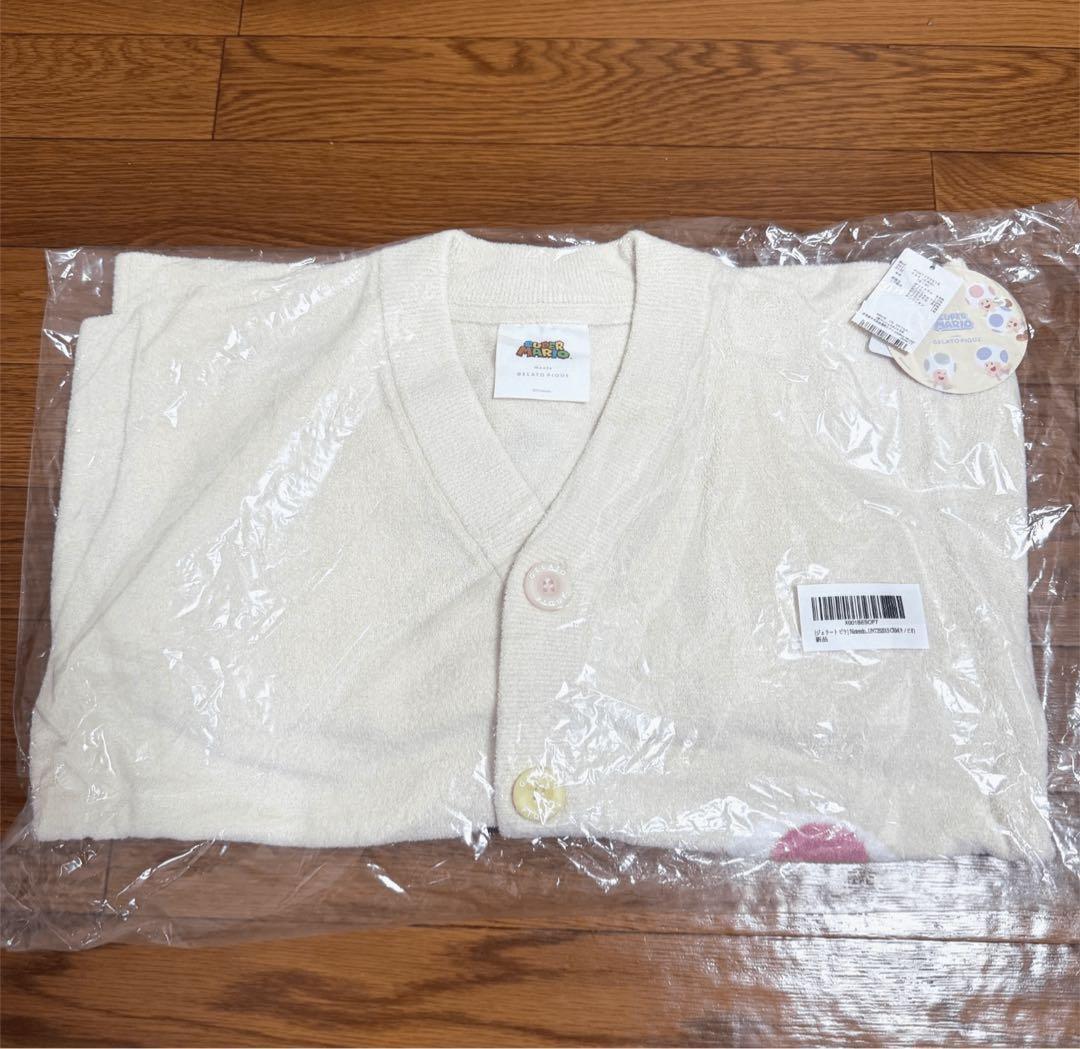 【新品】ジェラートピケ キノピオジャガードカーディガン S-M