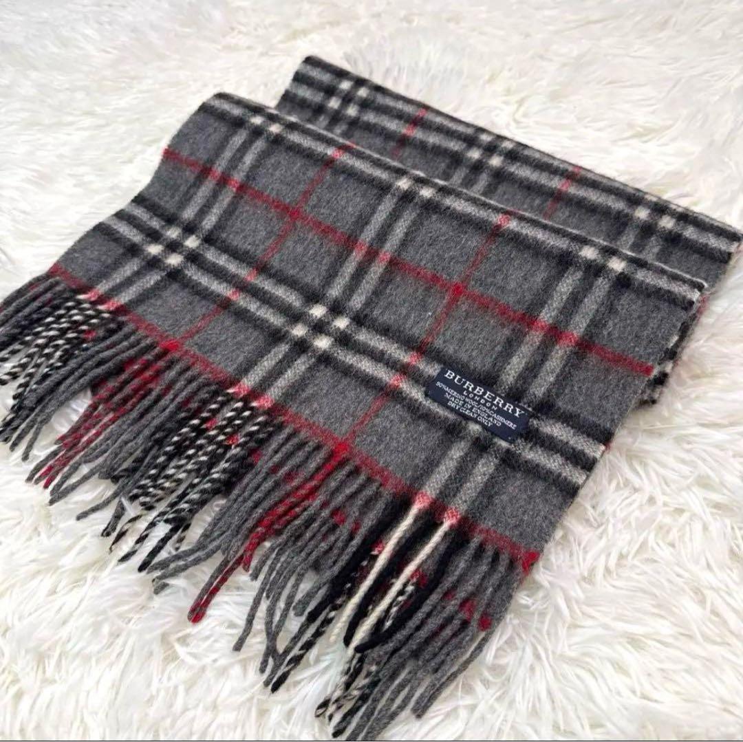美品】バーバリー 現行 マフラー ノバチェック カシミヤ100% 白タグ