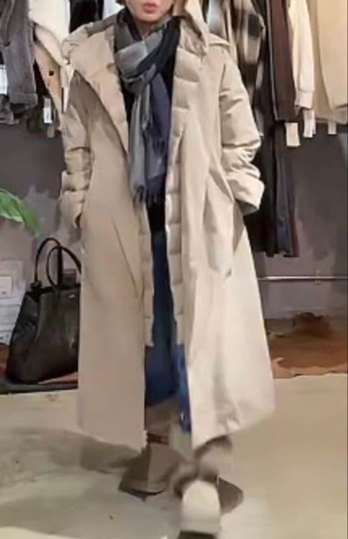 セブンフェアリーSeven fairy ロングダウントレンチコート ベージュ