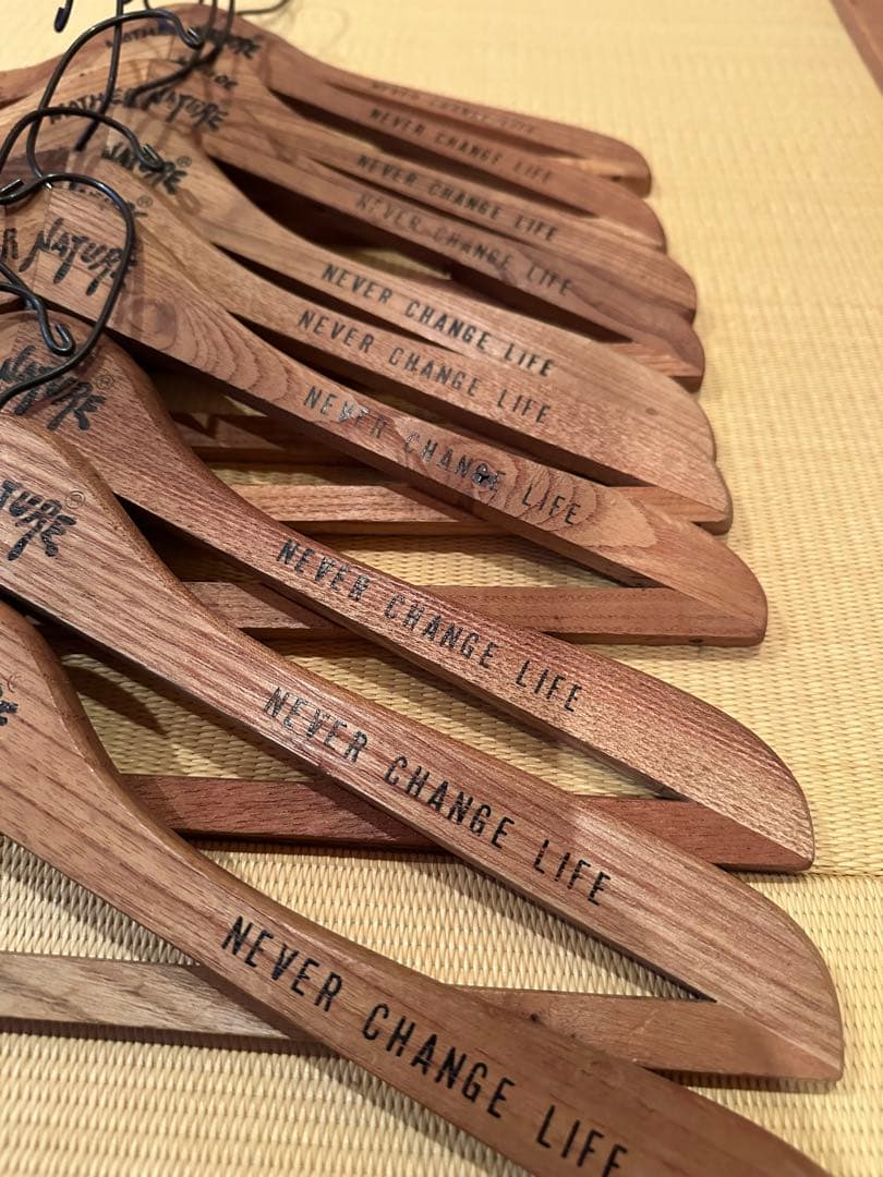 10本セット ハリウッドランチマーケット　木製ハンガー ブルーブルー