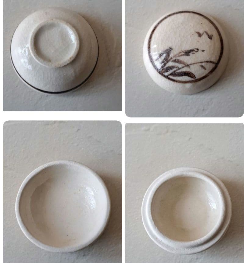 志野焼 銘あり 稲穂文 水指/茶碗/香合 絵志野 骨董品 古美術 - メルカリ