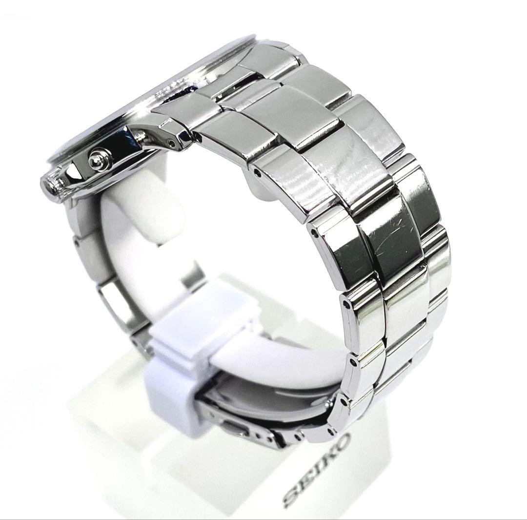 SEIKO☆セイコー☆電波ソーラー☆腕時計☆ブラック文字盤×シルバー針☆極上品