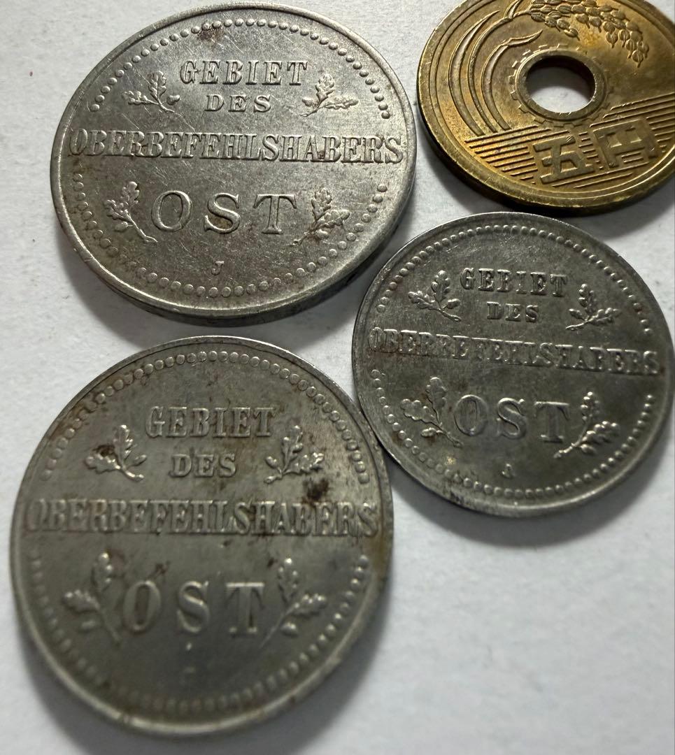 f*i様 1916年ドイツ帝国旧貨幣 1.2.3 コペイカ鉄貨　軍事貨幣（東部戦