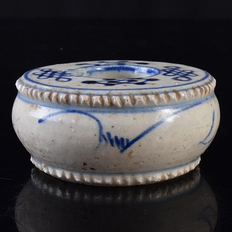 中国 青花 幾何文 水孟 筆洗 V R7950