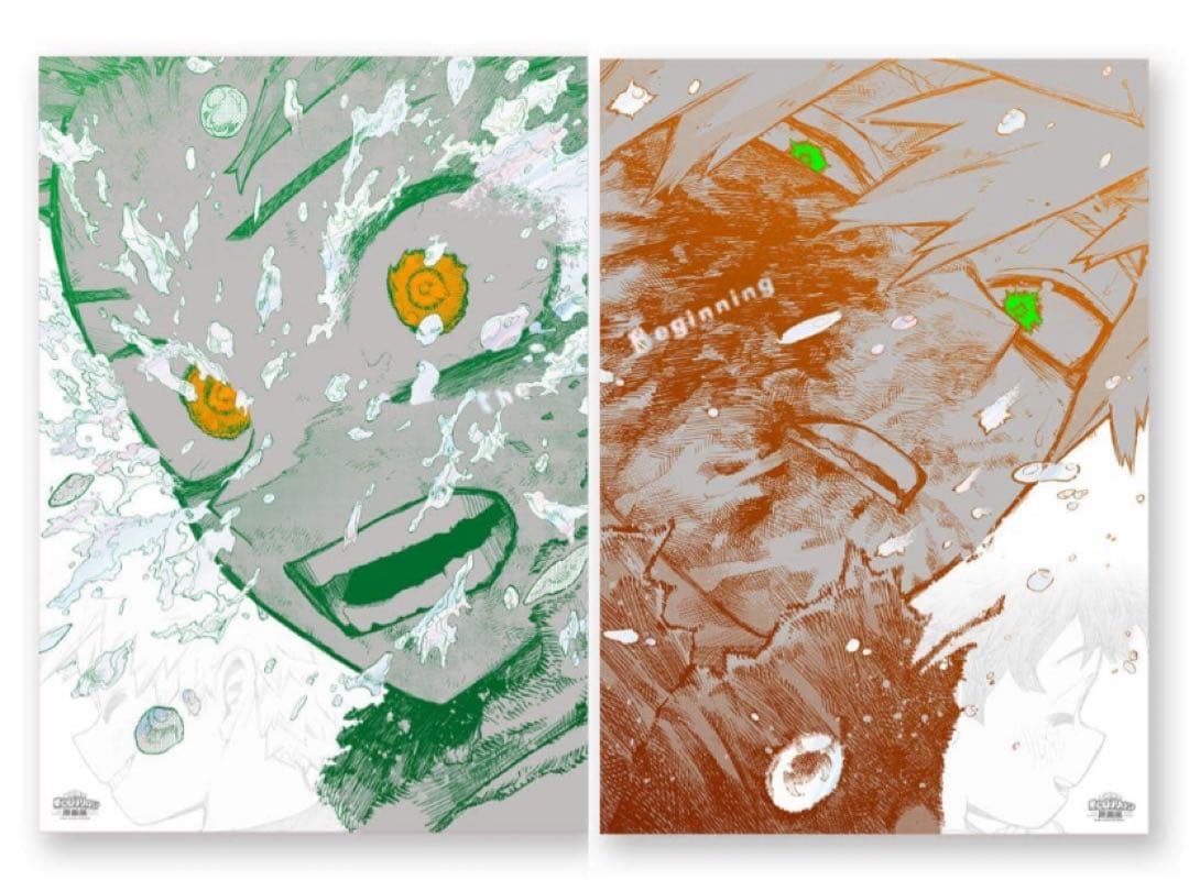 ヒロアカ原画展 The Beginning ポスター 爆豪勝己 緑谷出久 A2 僕の