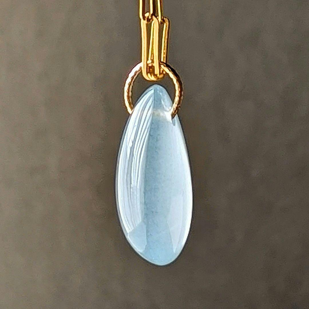 ♢miyumiyu♢K18 大粒アクアマリン + クリソプレーズ チャ―ム