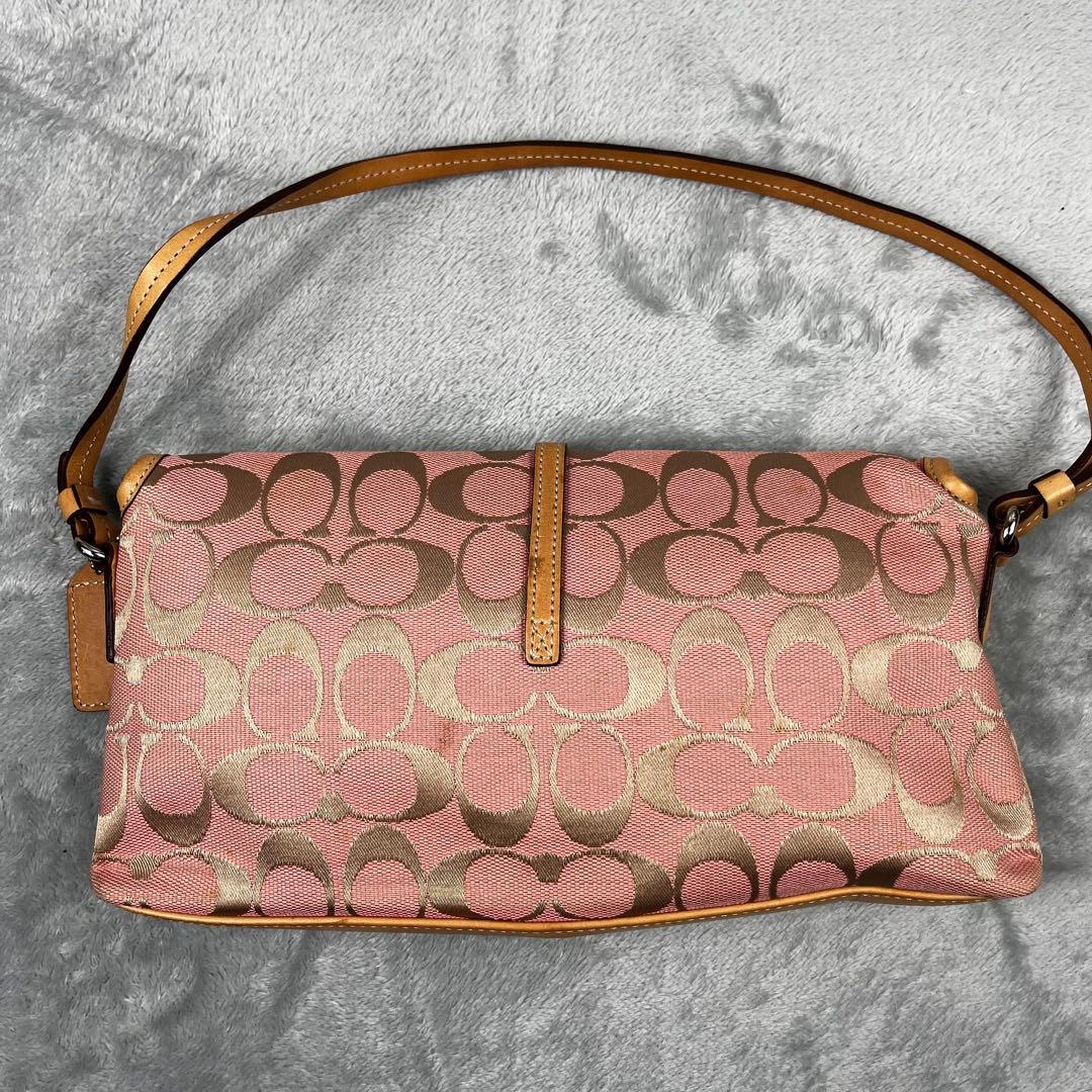 Coach コーチ アクセサリーポーチ シグネチャー ピンクベージュ