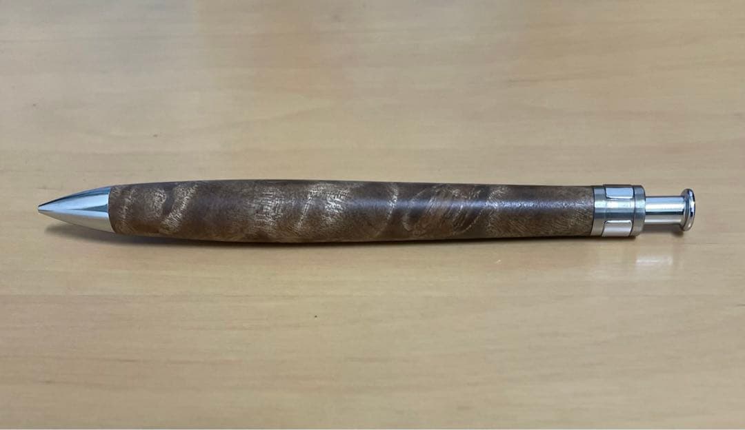 野原工芸 本花梨虎杢 玉クリップ スタンダードボールペン 本