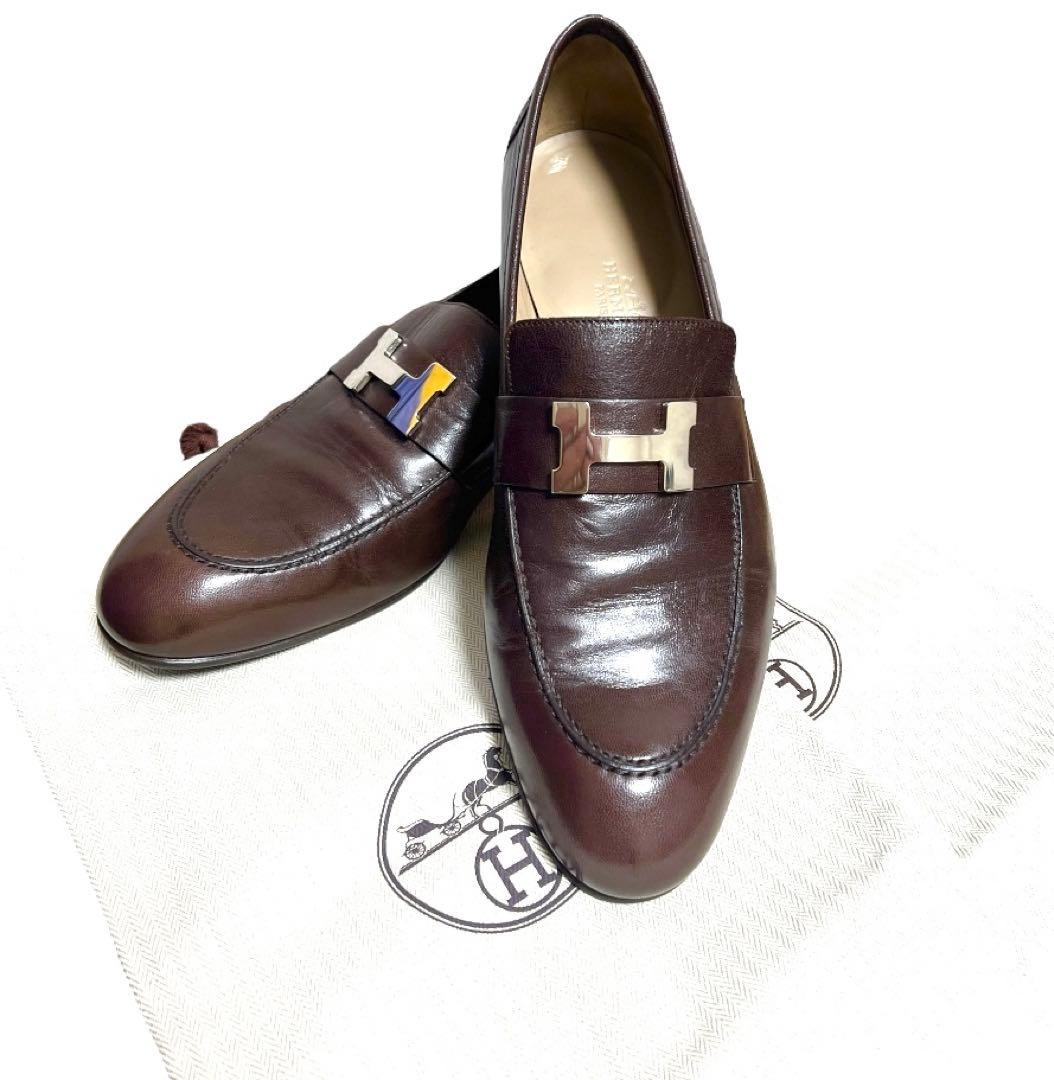 未使用　エルメス モカシン パリ　ブラウン サイズ41 1\2 伝統の定番モデル