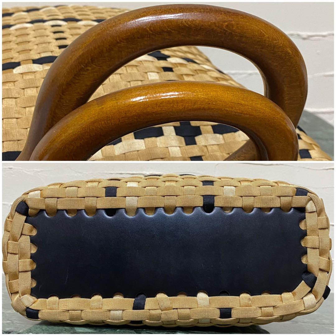 激レア Salvatore Ferragamo ハンドバッグ ウッドハンドル