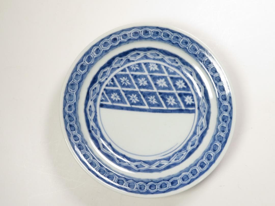 3447番　古美術＜値下げ交渉大歓迎＞伊万里　染付　皿　ヒビ有