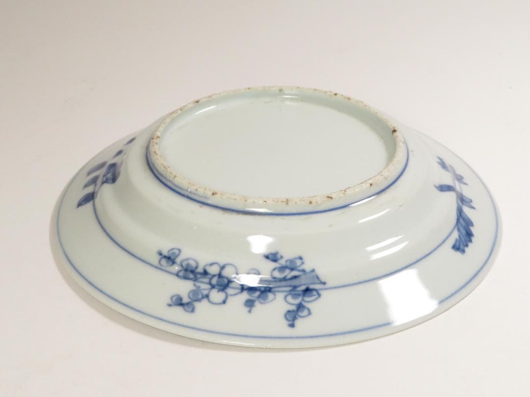 3447番　古美術＜値下げ交渉大歓迎＞伊万里　染付　皿　ヒビ有