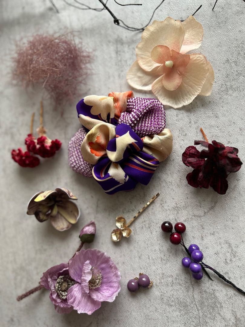 七五三　七五三髪飾り　ヘッドドレス　着物髪飾り　リメイク髪飾り　035