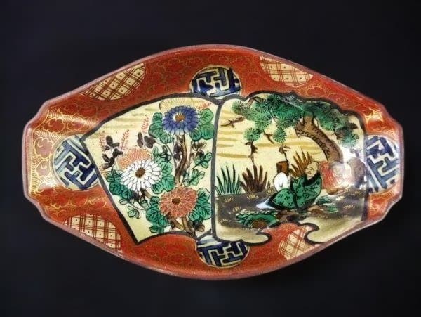 色絵割図 古九谷風 古式図 全6点 伝統的な陶器 6点セット