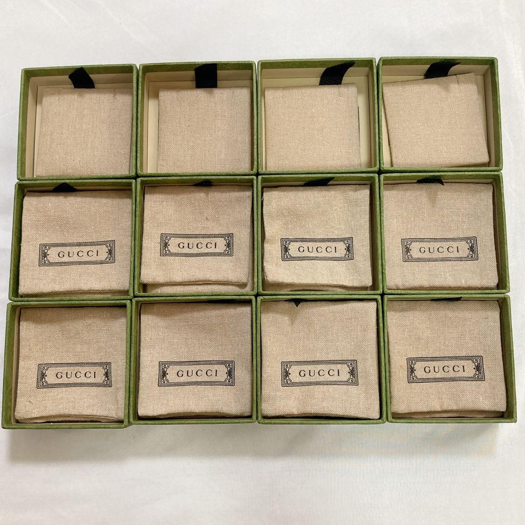 美品 グッチ 現行品 保存袋&空箱 12個セット アクセサリー入れ ケース 麻