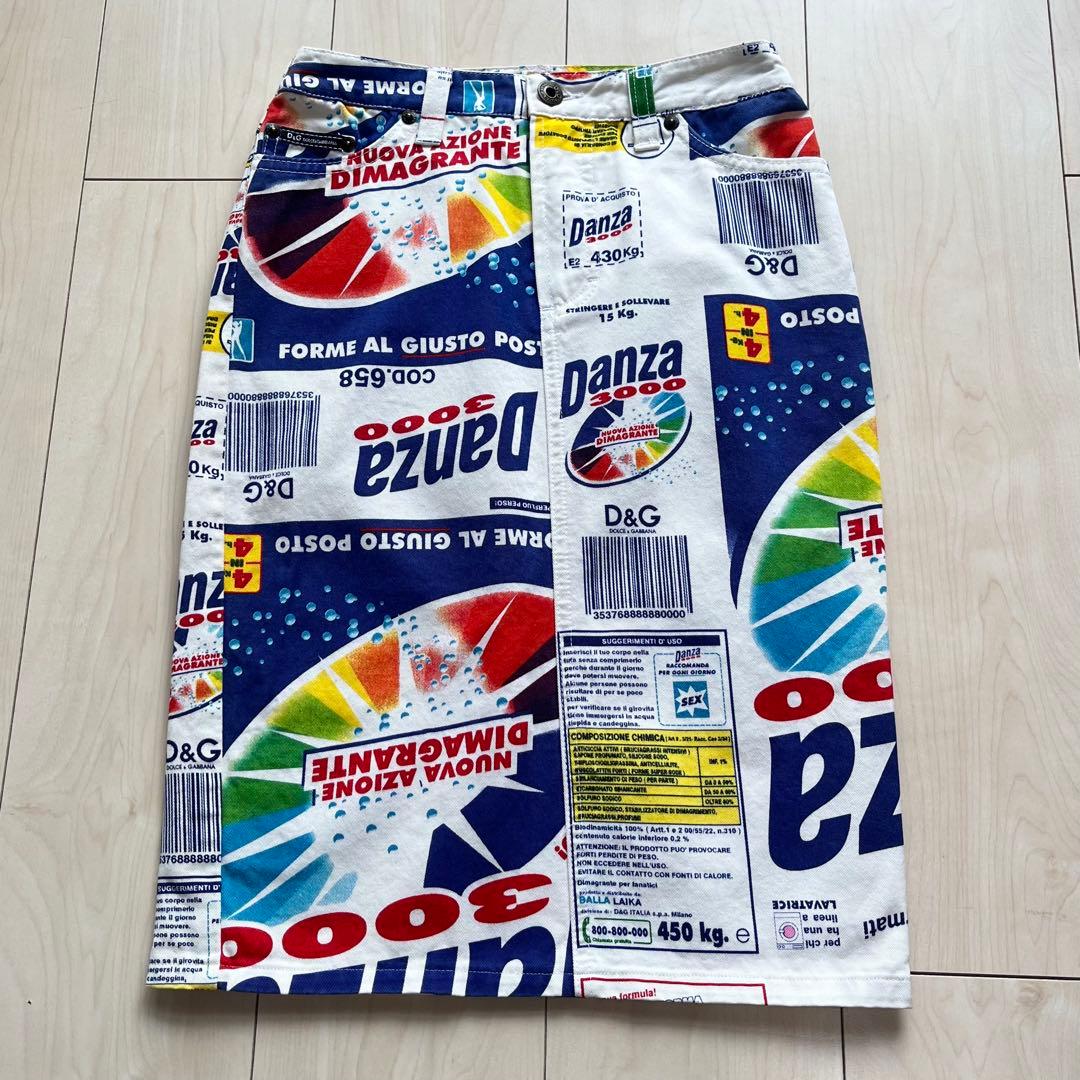 00s D&G ドルチェ&ガッバーナ 総柄 タイトスカート Danza3000