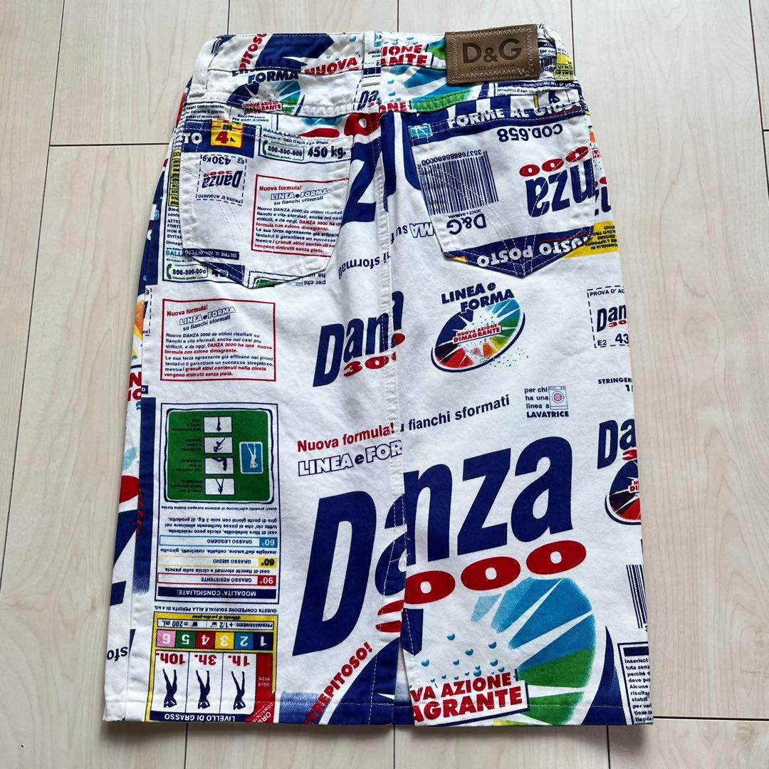 00s D&G ドルチェ&ガッバーナ 総柄 タイトスカート Danza3000