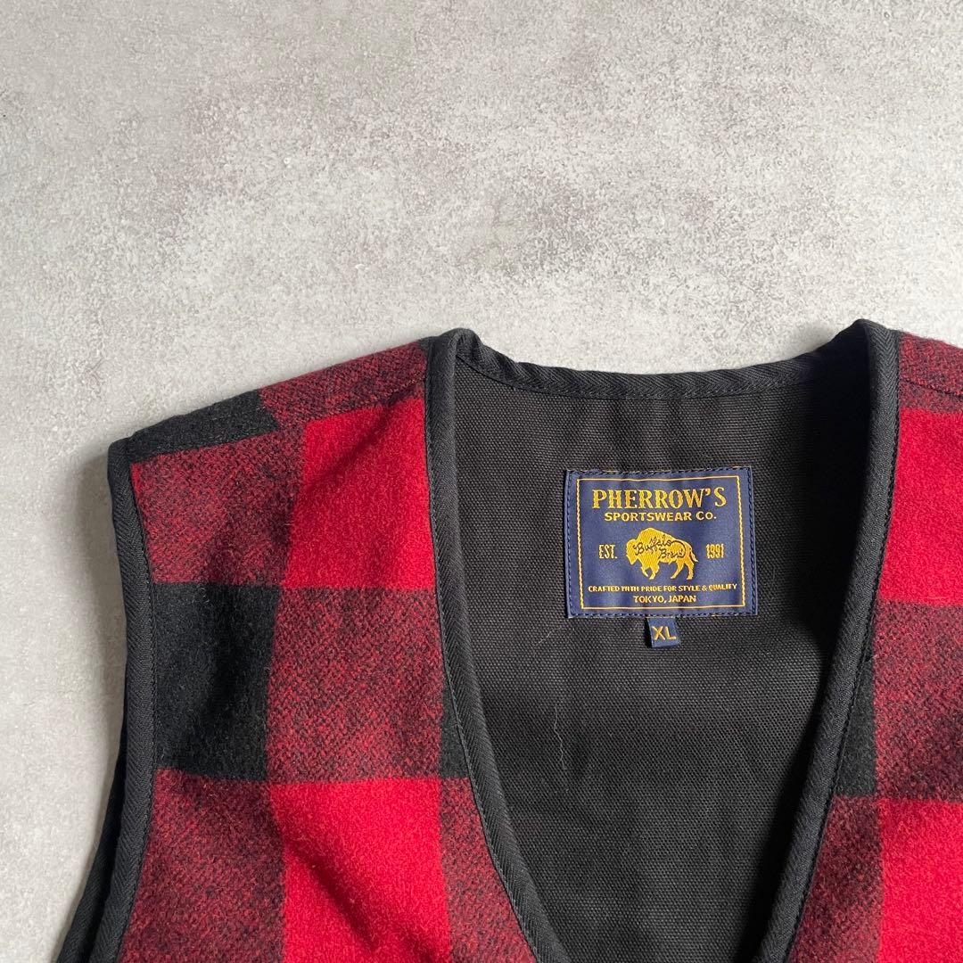 フェローズ バッファローチェック ハンディングベスト ウール XL 日本製
