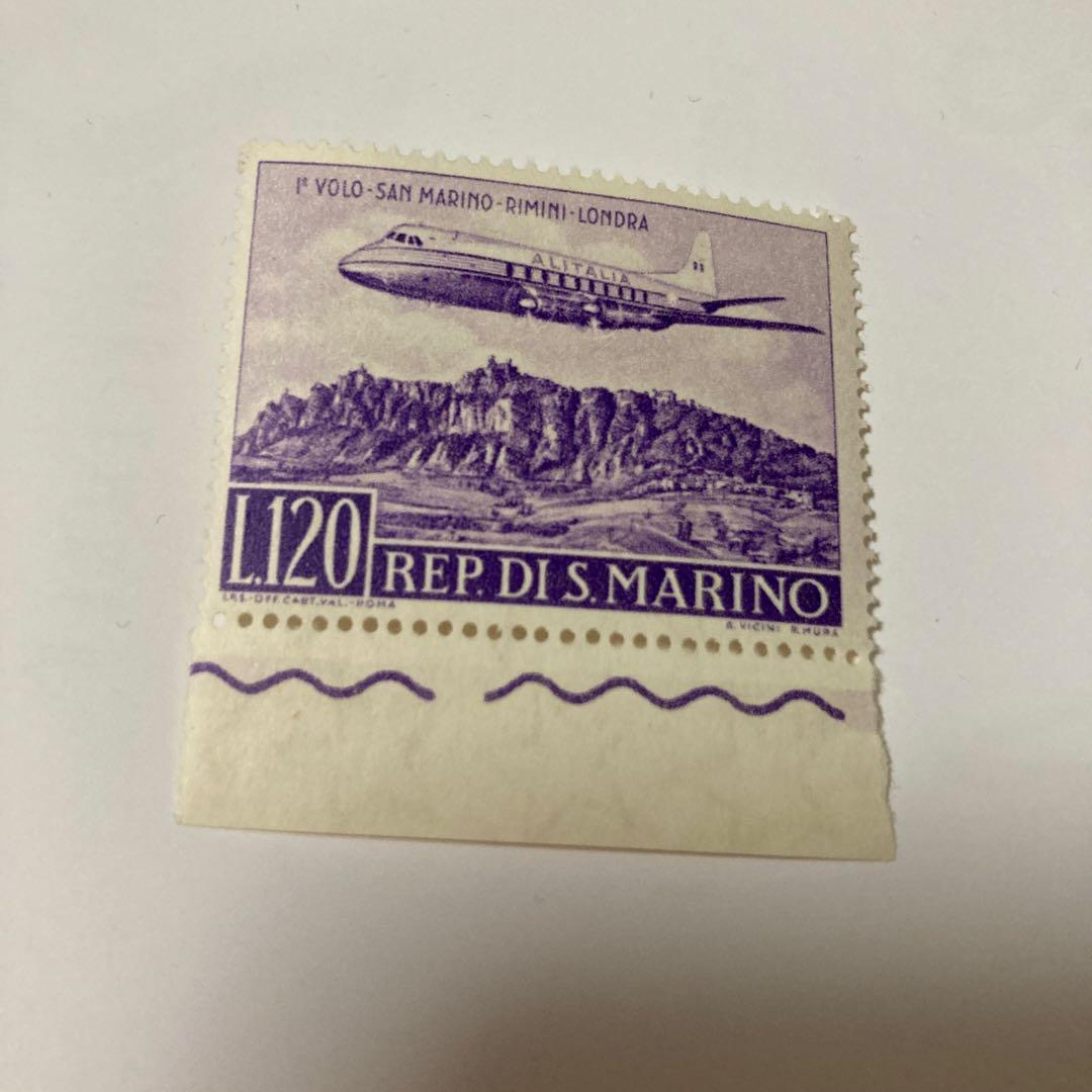 サンマリノ サンマリノ・リミニ・ロンドン便就航の切手 未使用 1959