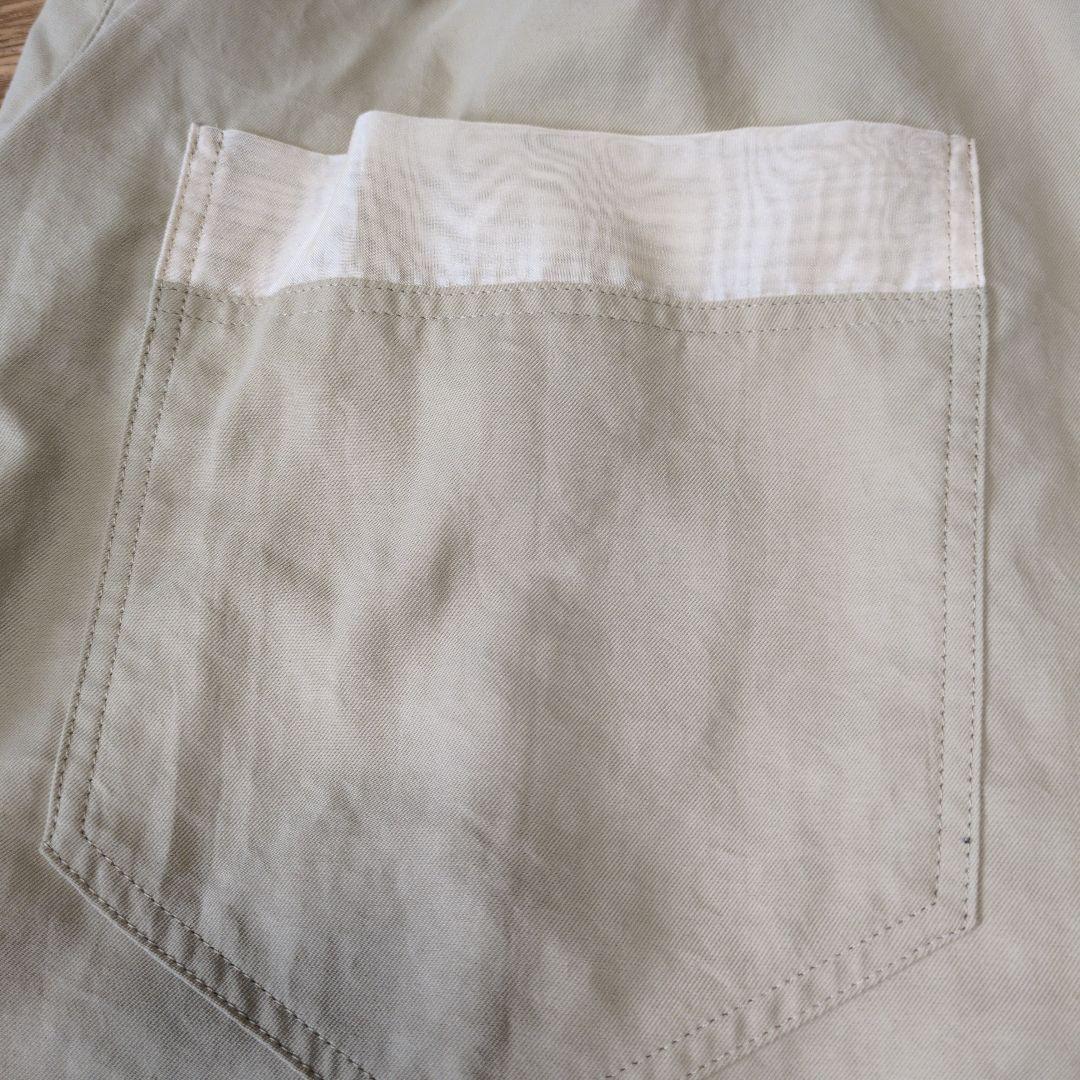 オレボレブラ♥️ぶたさんゴールドラメビジュ涼感ベージュサルエルパンツ