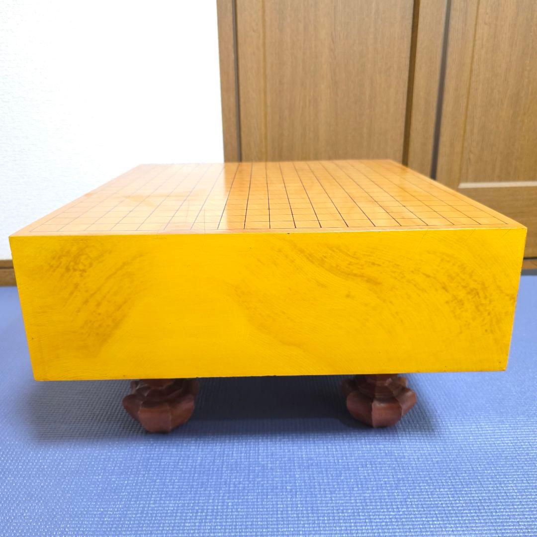 120【定価60万円】本榧 柾目 足付　 碁盤へそ　碁石 28号 本蛤 那智黒