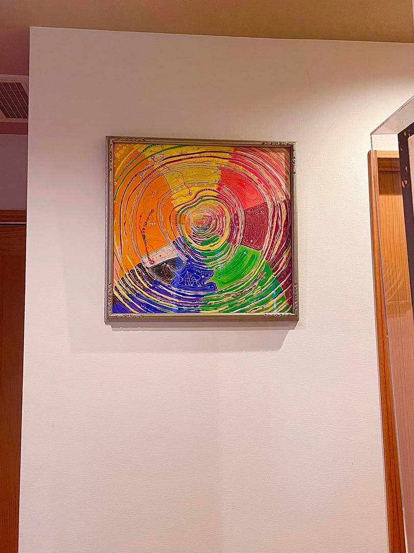 有方敏郎 mandara 油彩 抽象画 宇宙 銀河　太陽系 波紋　現代アート