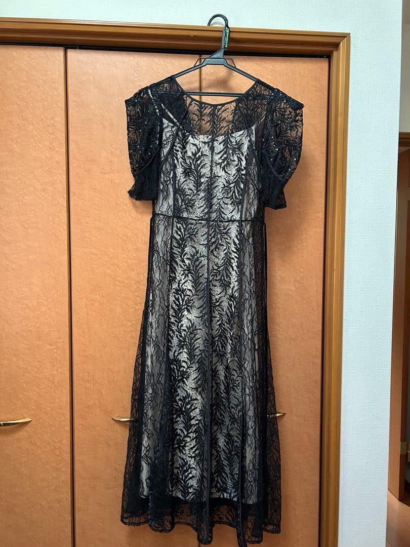 FRAY I.Dフレイ アイディー リーフレースパイピングドレス