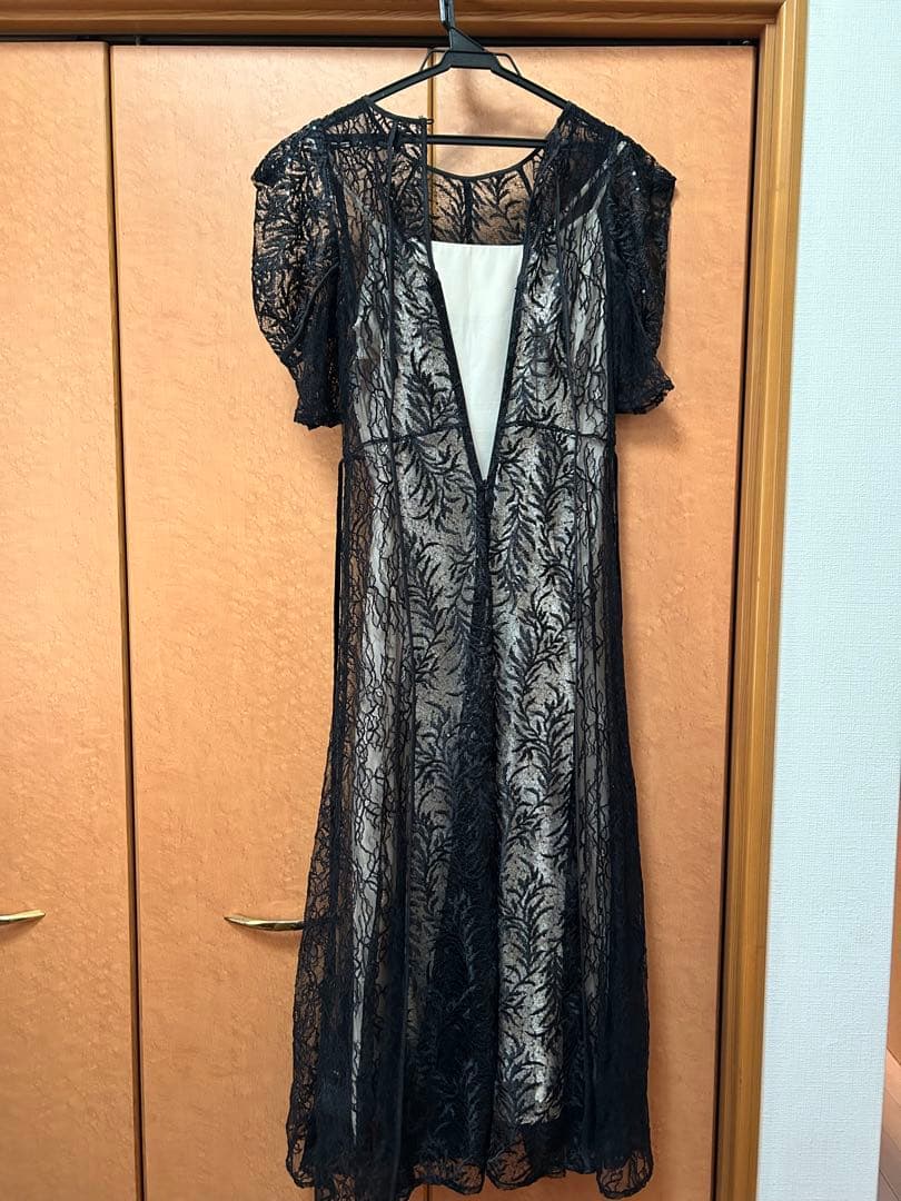 FRAY I.Dフレイ アイディー リーフレースパイピングドレス