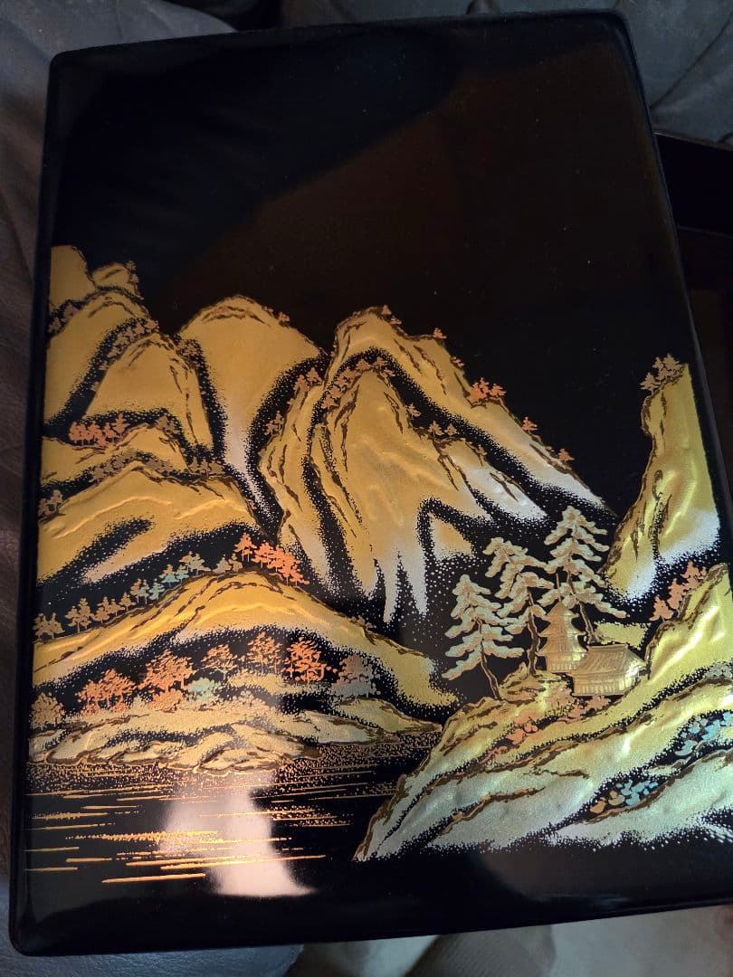 ★最終値下げ★木曽漆器 蒔絵 硯箱 木箱　文庫 文箱 手箱 書道具