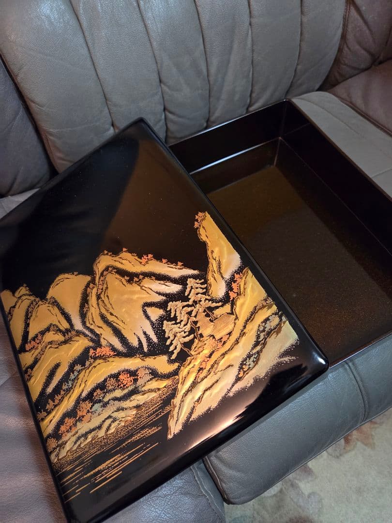 ★最終値下げ★木曽漆器 蒔絵 硯箱 木箱　文庫 文箱 手箱 書道具