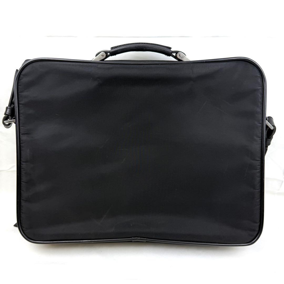 PRADA ビジネスバッグ 2way テスートナイロン レザー 三角ロゴ 黒