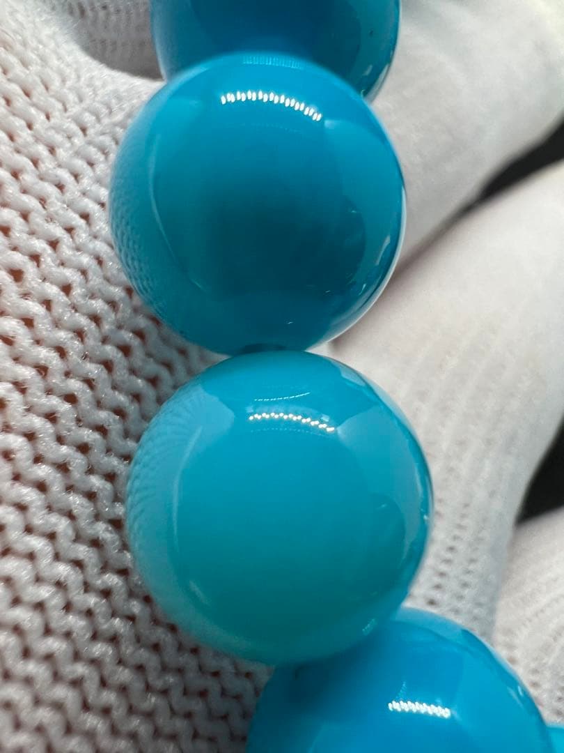 天然 高品質のターコイズ(トルコ石)ブルーのブレスレットAB1071